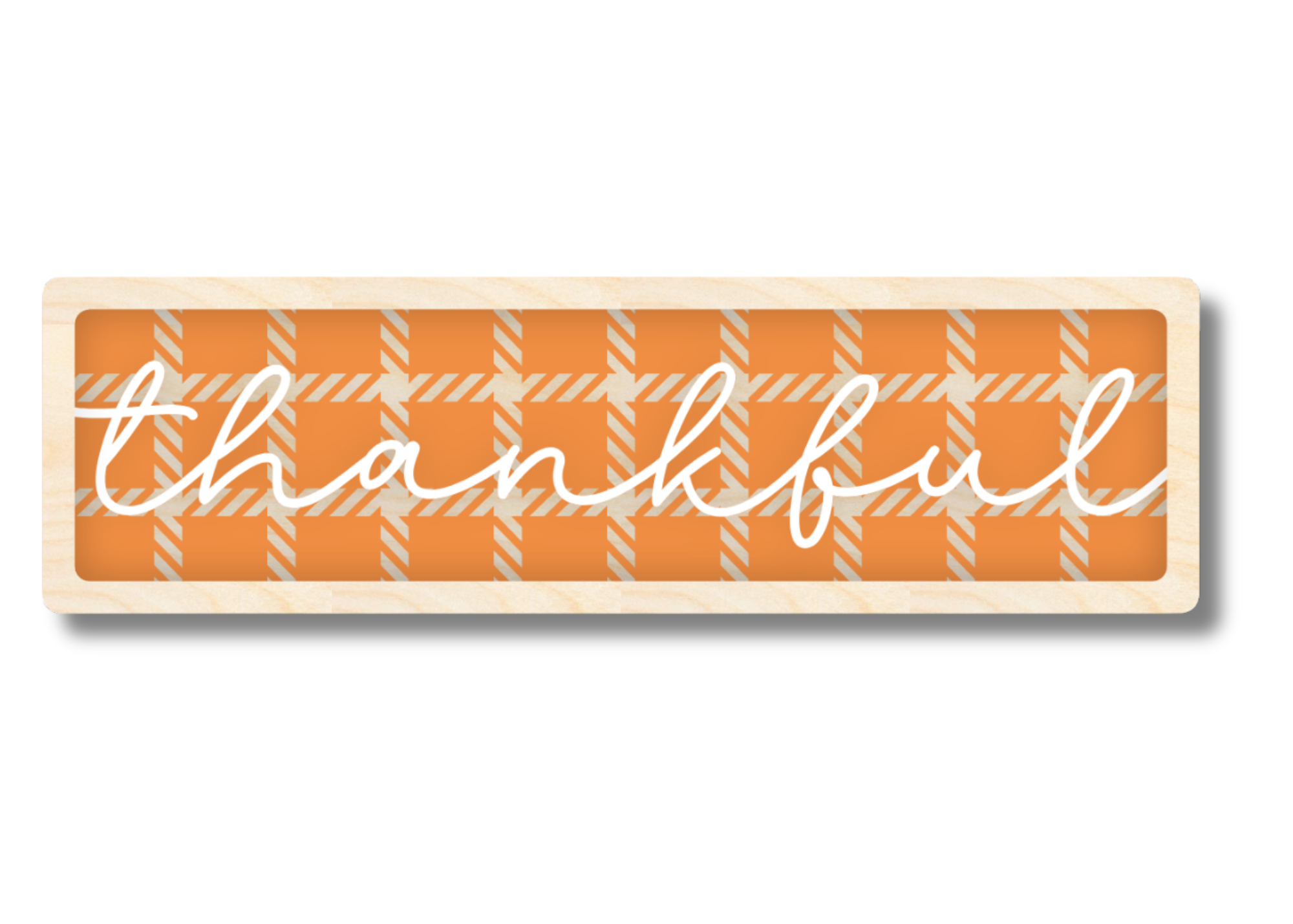 Unfinished Wood Layered Thankful Plaid Sign | 4 Layers | up to 46"