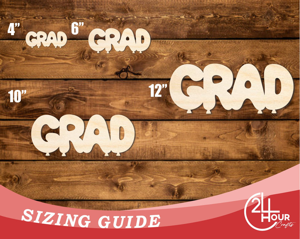 Unfinished Wood Grad Balloons Shape | DIY Craft Cutout | up to 46" DIY