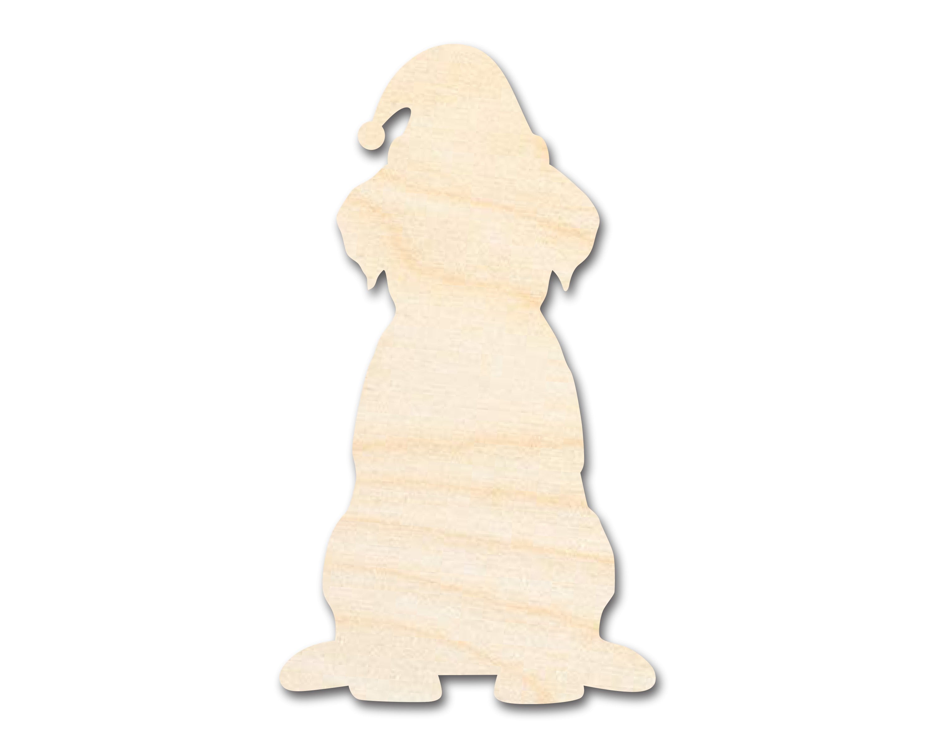 Unfinished Wood Puppy With Santa Hat Shape | DIY Craft Cutout | up to 46" DIY