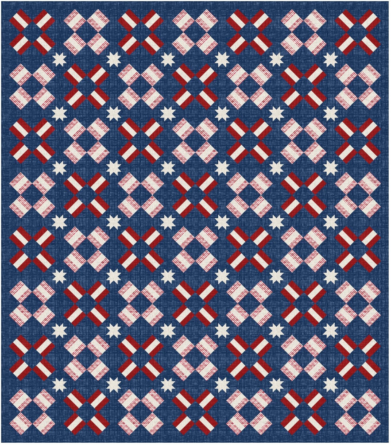 4th of July Night Sky Quilt Pattern - Paper Print Mailed Version