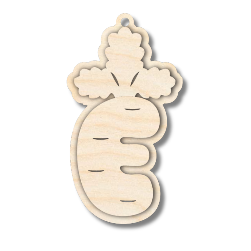 Unfinished Wood Layered Letter Carrot Tags | A-Z | 3 Piece | 6" Tall | 1/8" Wood | Wood Craft DIY