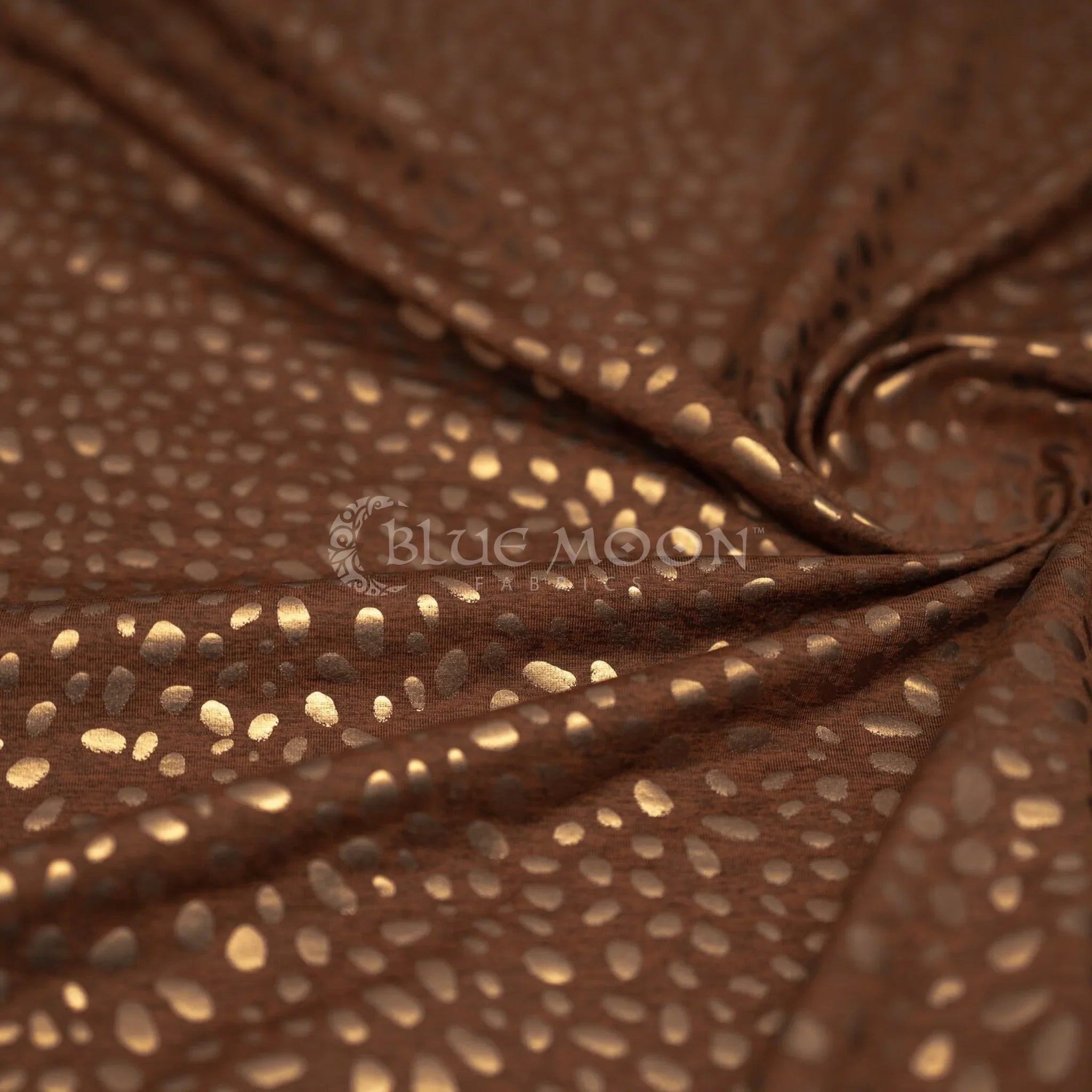 Abstract Animal Foiled EcoDelish Double Peached Melange Fabric | Blue Moon Fabrics