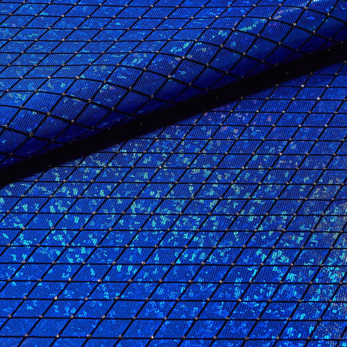 Argyle Shattered Glass Foiled Spandex Fabric | Blue Moon Fabrics