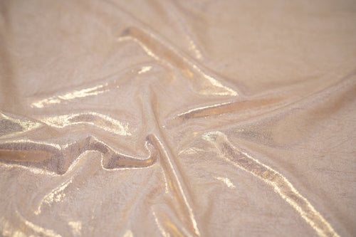 Claudette Creased Foiled Spandex Fabric | Blue Moon Fabrics