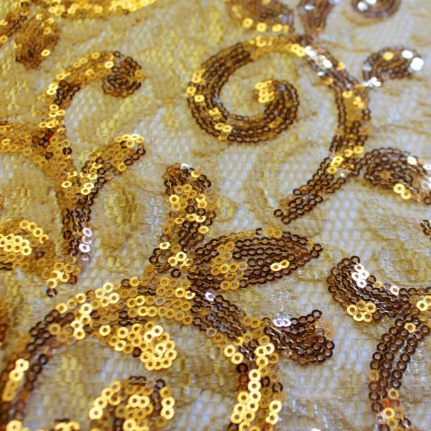 Cottage Garden Stretch Lace Sequin Fabric | Blue Moon Fabrics