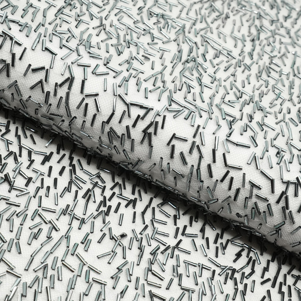 Dazzle Beaded Stretch Mesh Fabric | Blue Moon Fabrics