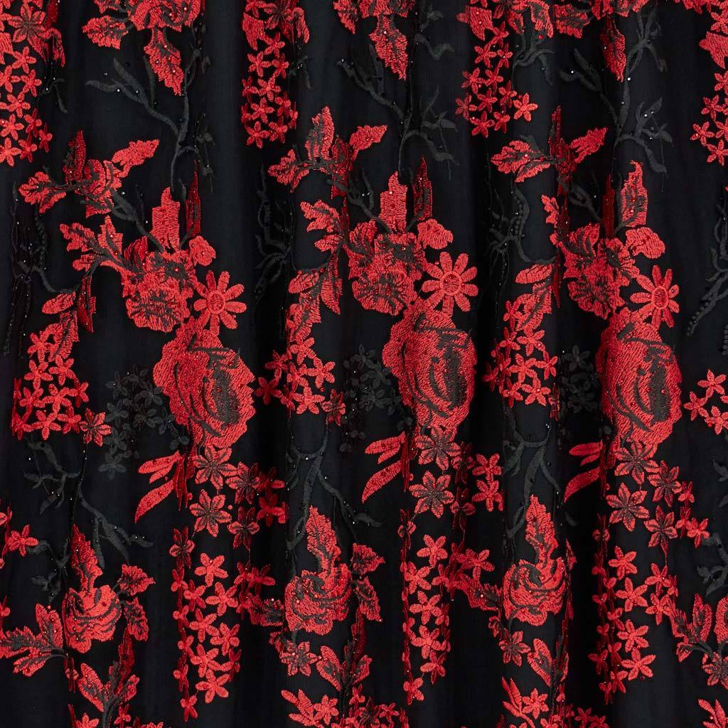 Eve Embroidered Mesh Fabric | Blue Moon Fabrics