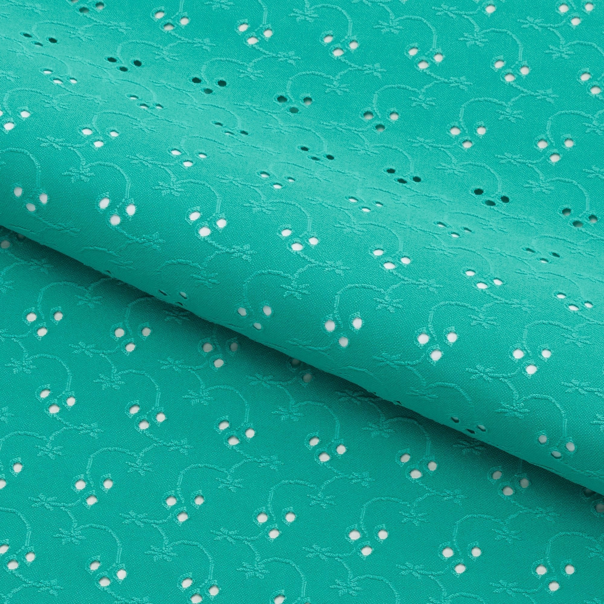 Eyelet Polyester Spandex Jacquard Fabric | Blue Moon Fabrics