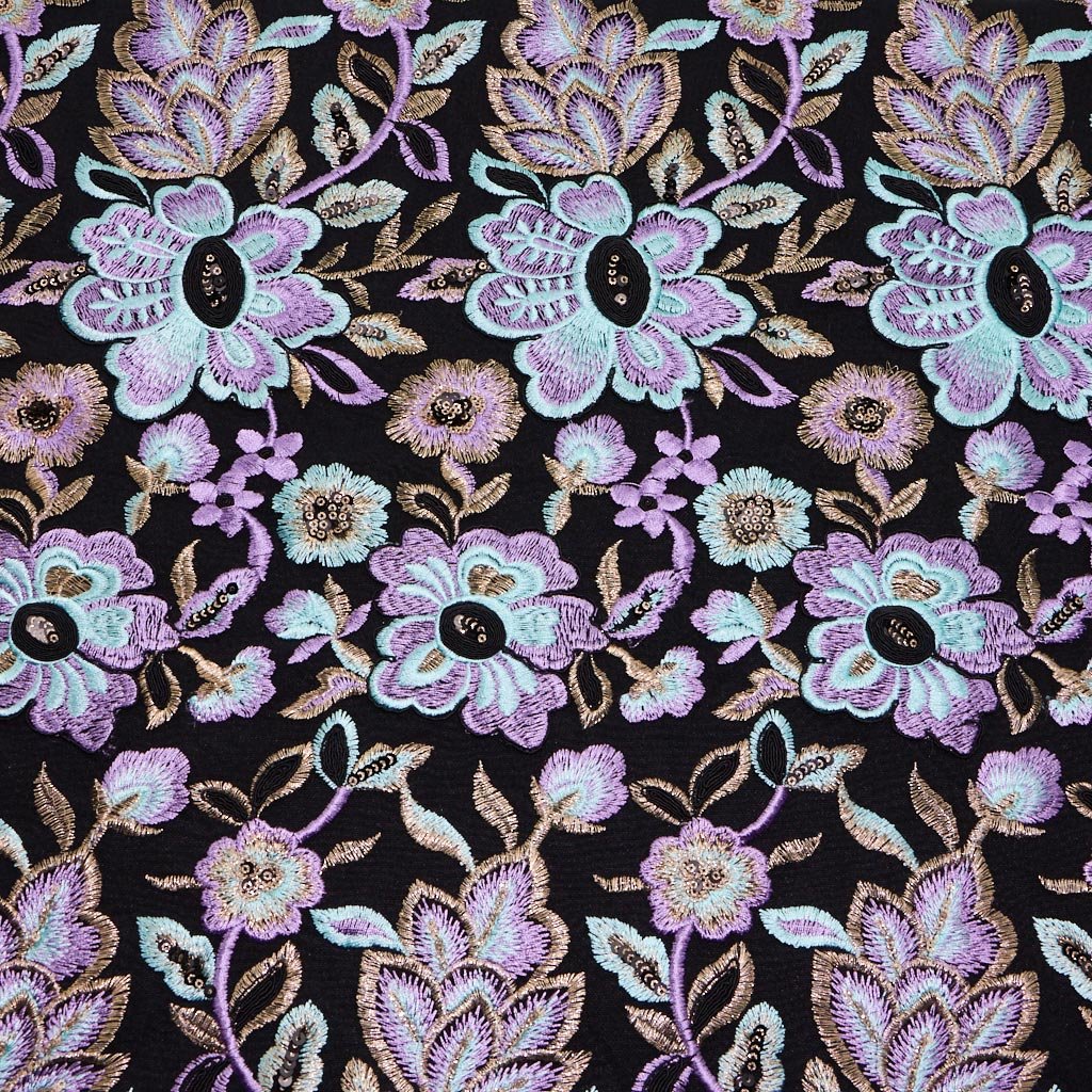 Genevieve Embroidered Mesh Fabric | Blue Moon Fabrics
