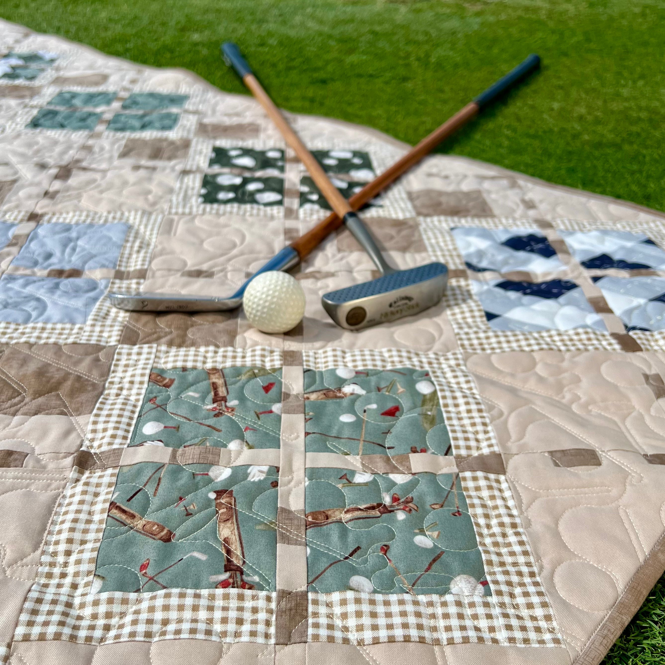 Match Play Argyle Golf Quilt Pattern - Paper Print Version
