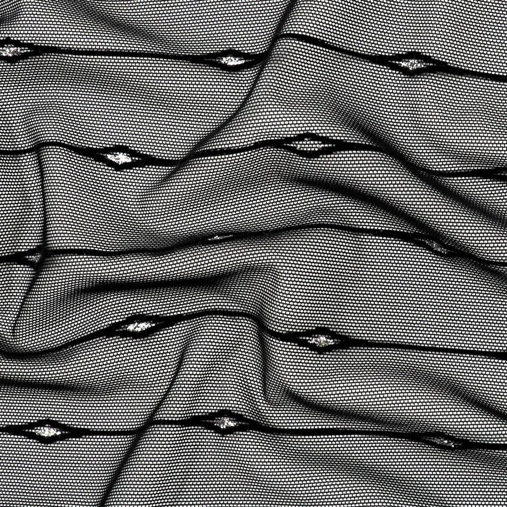 Linear Flocked Stretch Mesh Fabric | Blue Moon Fabrics