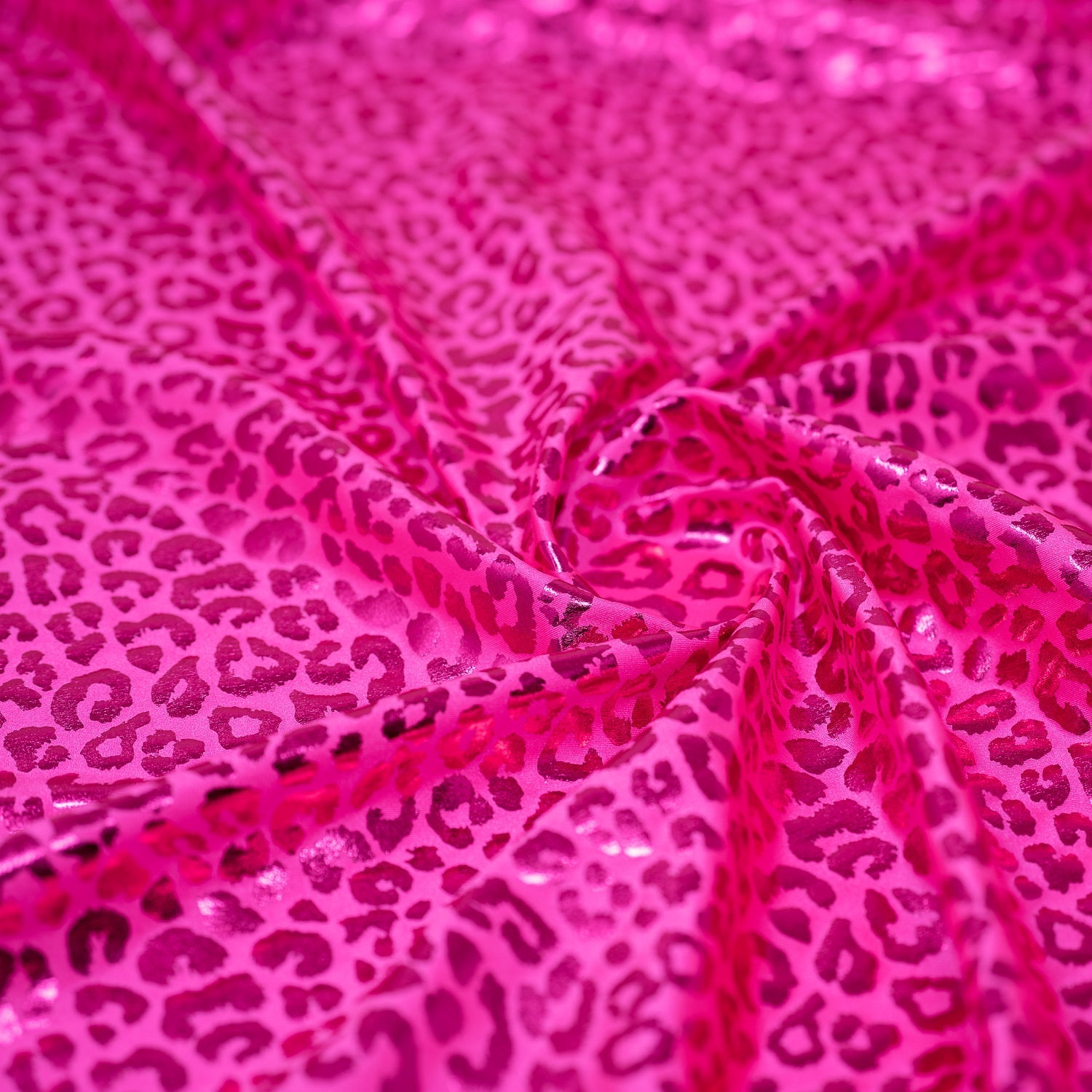 Loud Leo Foil Printed Spandex Fabric | Blue Moon Fabrics