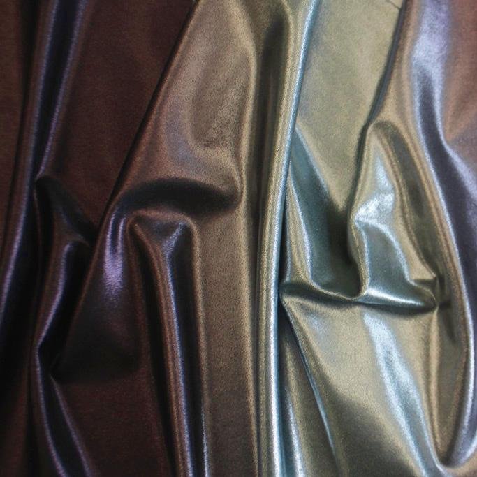 Ombre Mystique Foiled Spandex Fabric | Blue Moon Fabrics