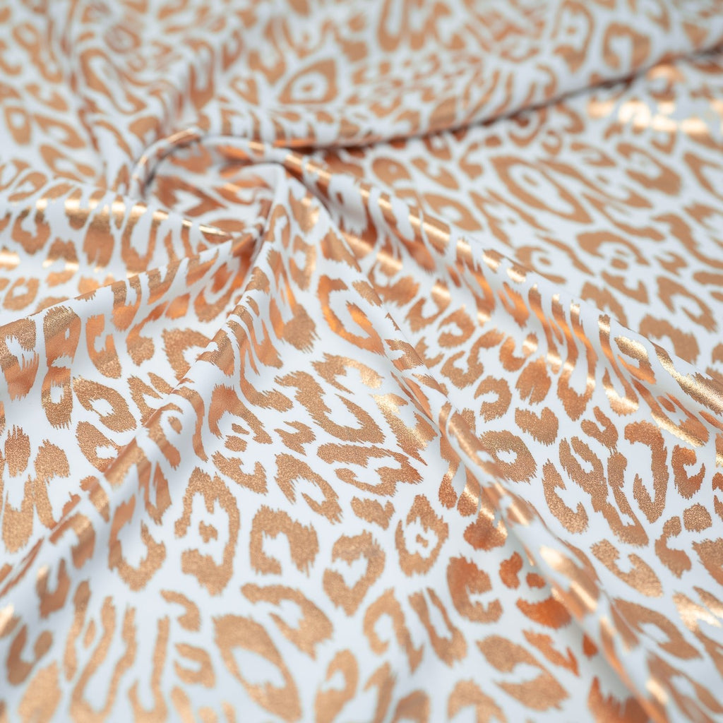 Madagascar Foiled Spandex Fabric | Blue Moon Fabrics