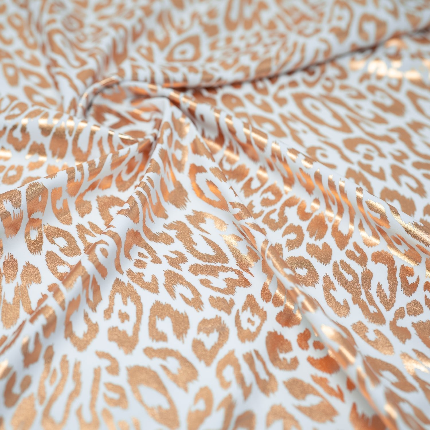 Madagascar Foiled Spandex Fabric | Blue Moon Fabrics