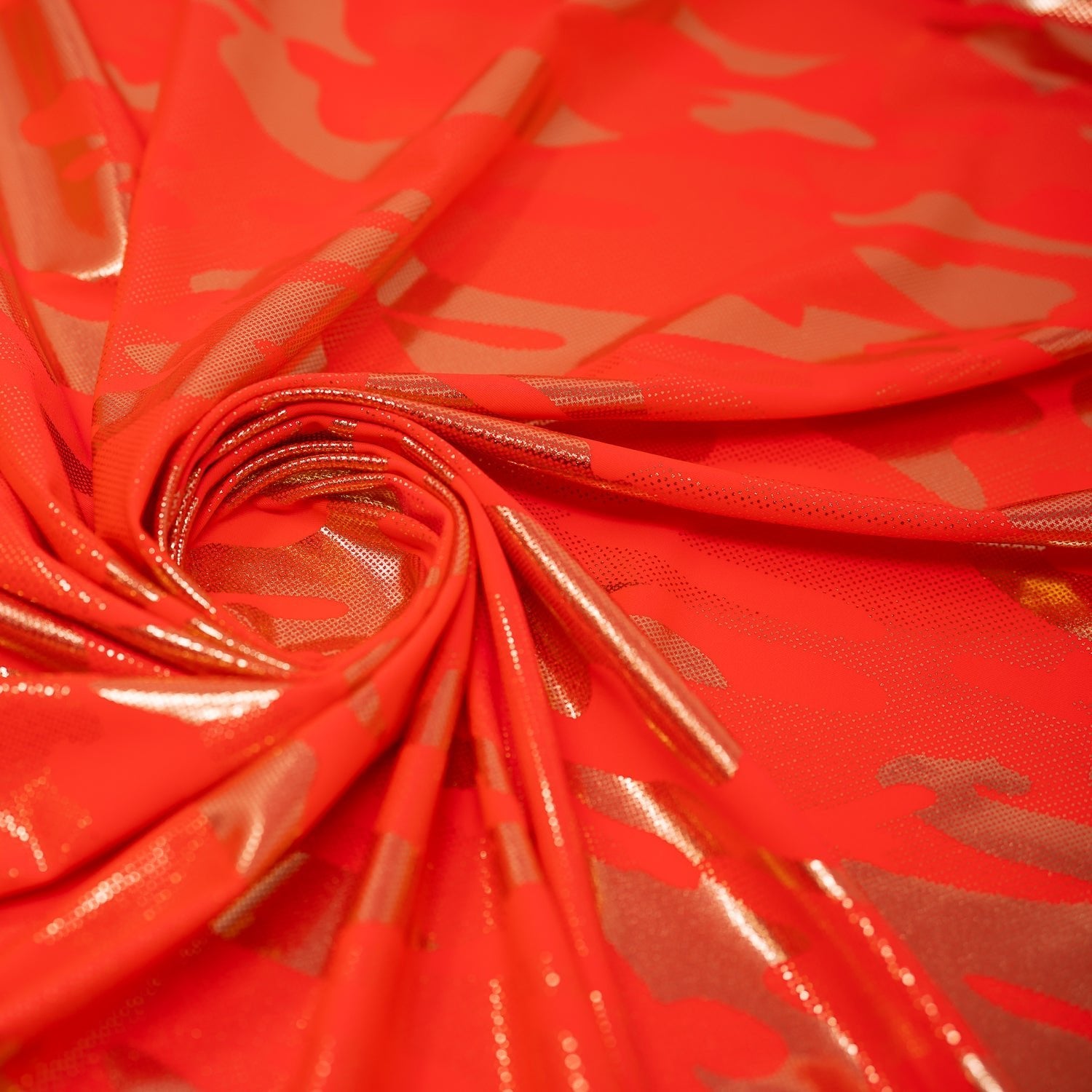 Neon Nugi Foil Printed Cationic Spandex Fabric | Blue Moon Fabrics