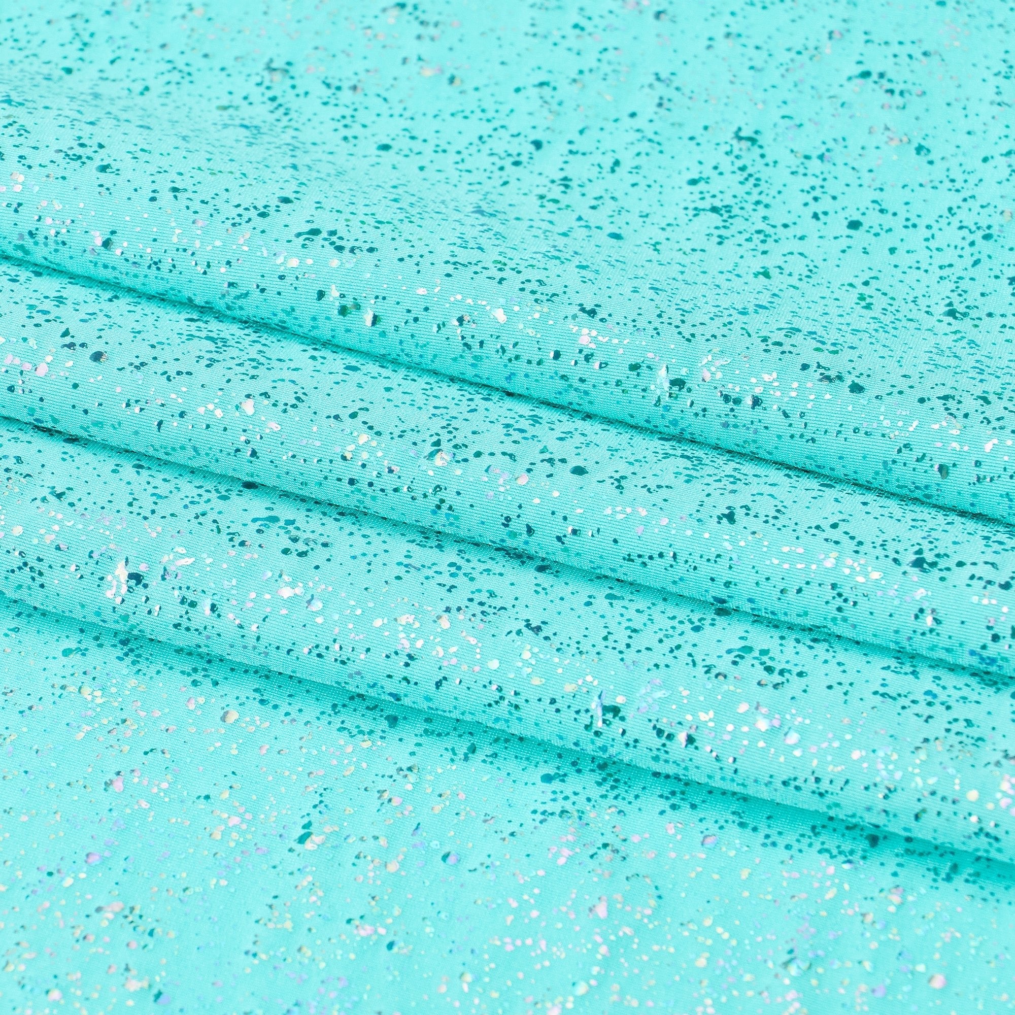 Robins Egg Speckle Spandex Fabric | Blue Moon Fabrics