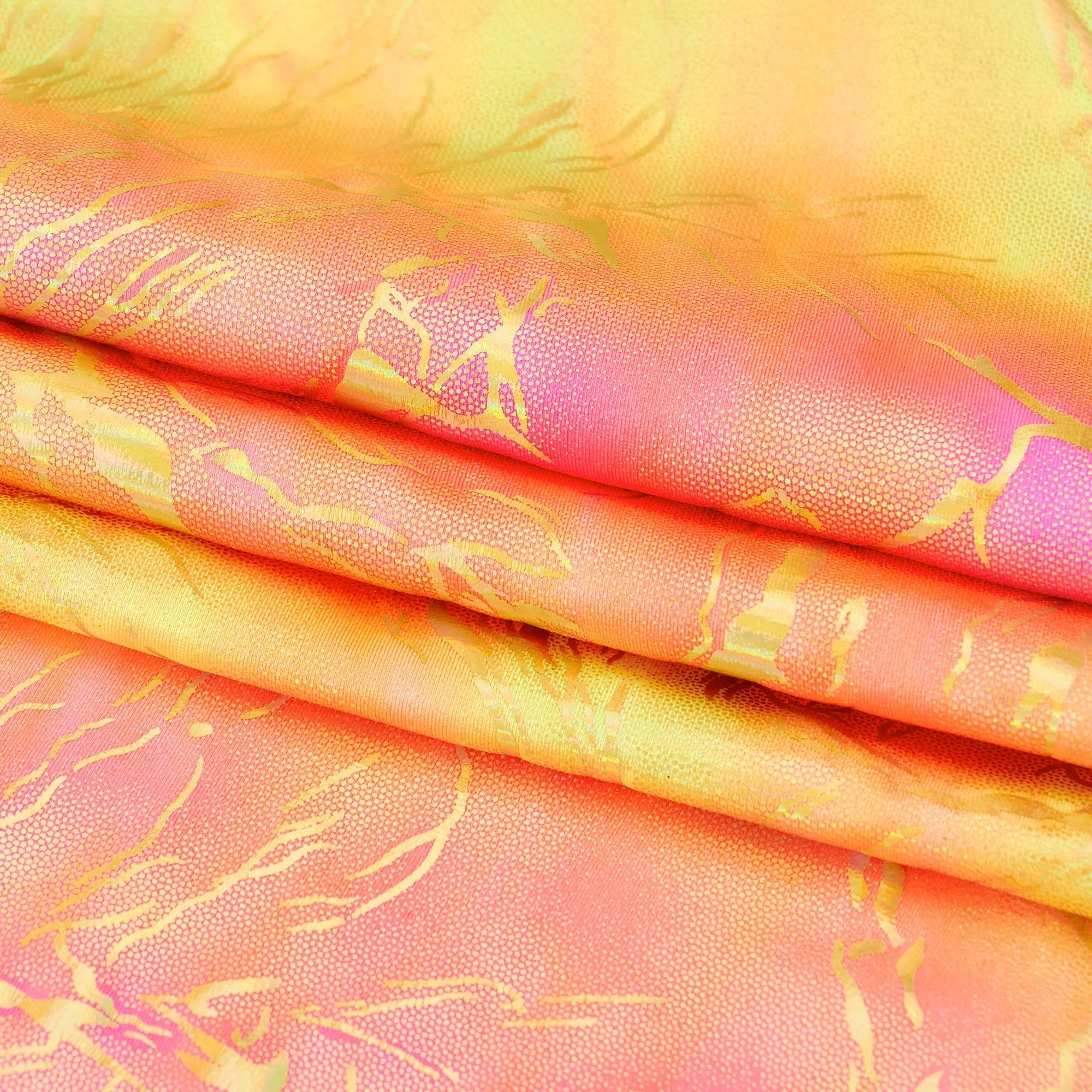 Tie Dye Thunder Hologram Spandex Fabric | Blue Moon Fabrics