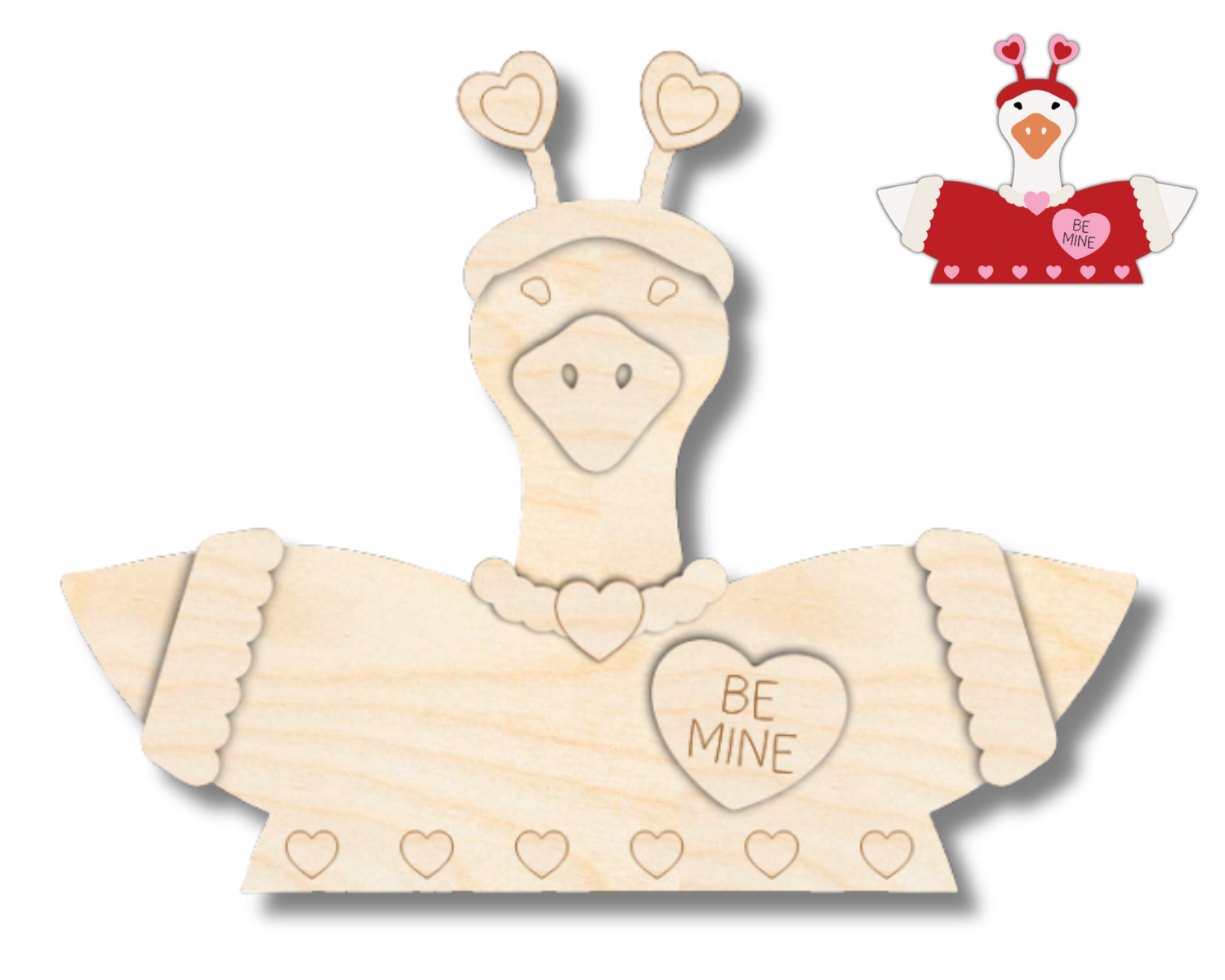 NEW Unfinished Wood Layered Holiday Geese Shelf Sitter | 8" Wide| 1/2" and 1/4" Wood | Wood Craft DIY