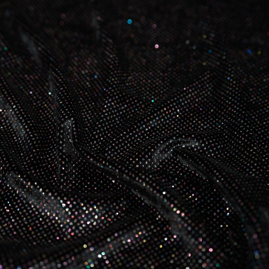 Vivian Glitter Printed Stretch Velvet Fabric | Blue Moon Fabrics