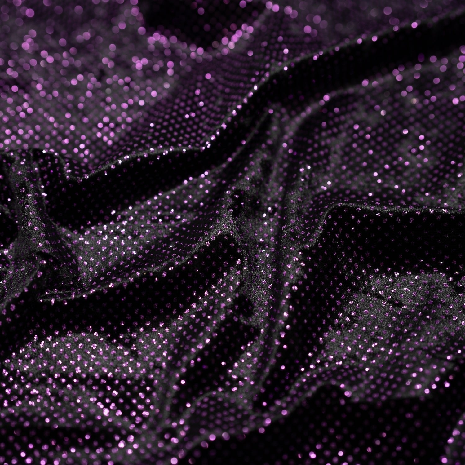 Vivian Glitter Printed Stretch Velvet Fabric | Blue Moon Fabrics