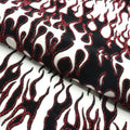 Fiery Glittered Flocked Stretch Mesh Fabric | Blue Moon Fabrics
