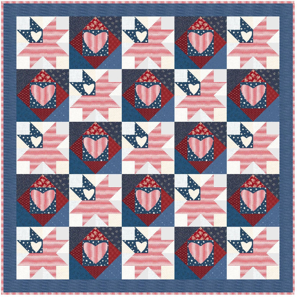 Love of Liberty Quilt Pattern - Paper Print Version, Mailed