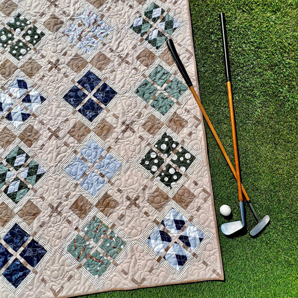 Match Play Argyle Golf Quilt Pattern - Paper Print Version