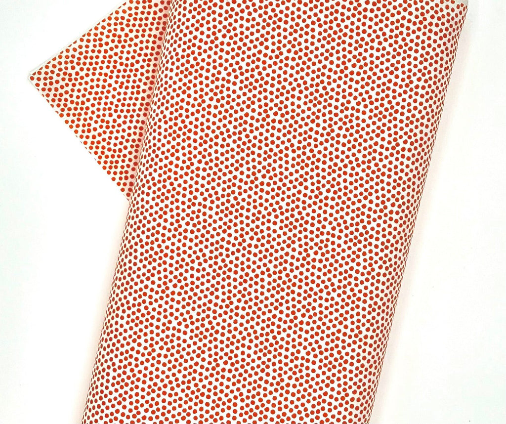 Orange and White Polka Dot Fabric