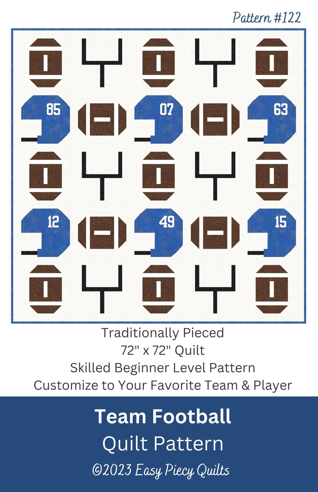Team Football Quilt Pattern - Paper Print Version