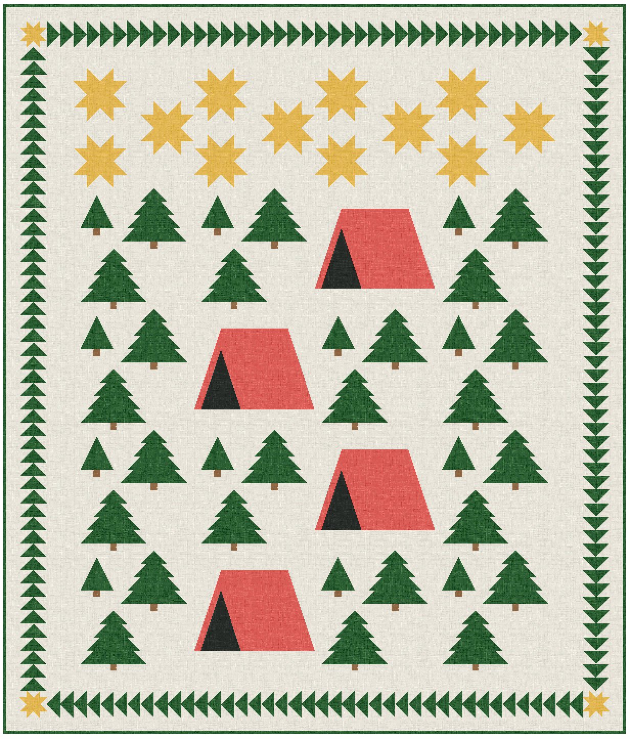 Woodland Camping Adventure Quilt Kit